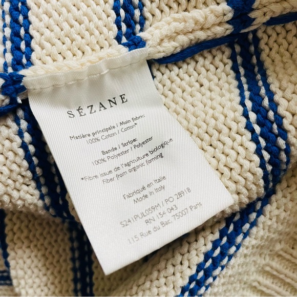 Sezane XL Limited Edition Ecru / Bright Blue Leontine Jumper - Picture 8 of 9